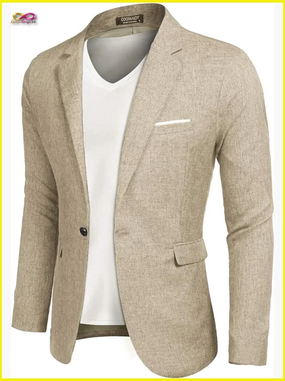 Slim Fit Blazer Lightweight Sport Coat One Button Casual Modern Jacket